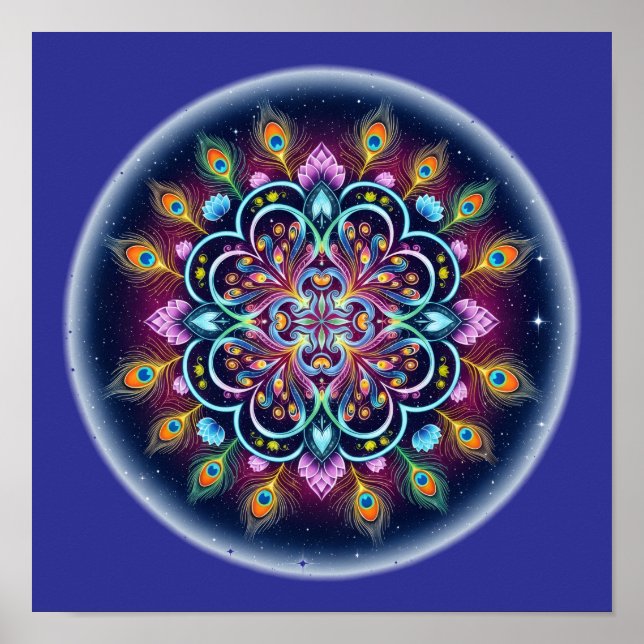 Kosmiskt Mandala Väggkonst Affisch (Framsidan)