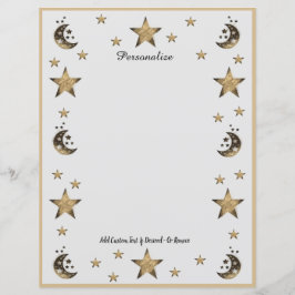 Kosmiskt Måne & Stars Black & Guld personalize