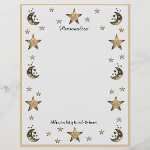 Kosmiskt Måne & Stars Black & Guld personalize