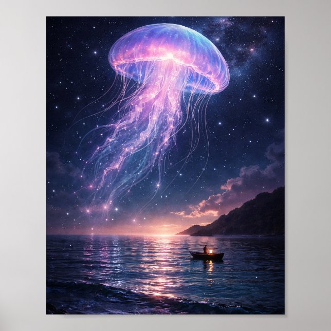 Kosmiskt manet natthimmelsaffisch poster (Framsidan)