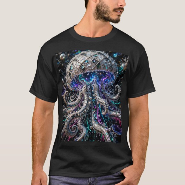 Kosmiskt maneter mosaikdesign t shirt (Framsida)