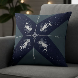 Kosmiskt marinblå och Silver Mystic Moon-händer Kudde