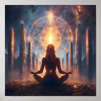 Kosmiskt meditationskristallportalen poster
