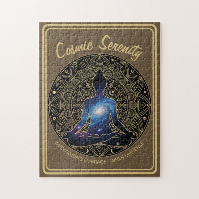 Kosmiskt meditationstillstånd – Galaxmandala  Pussel (Vertikal)