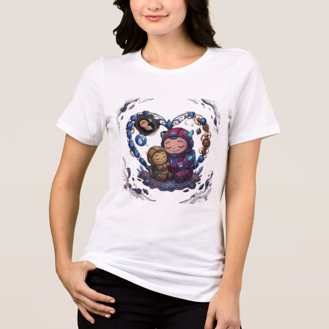 Kosmiskt moderskap Astronautkärlek T Shirt (Framsida)