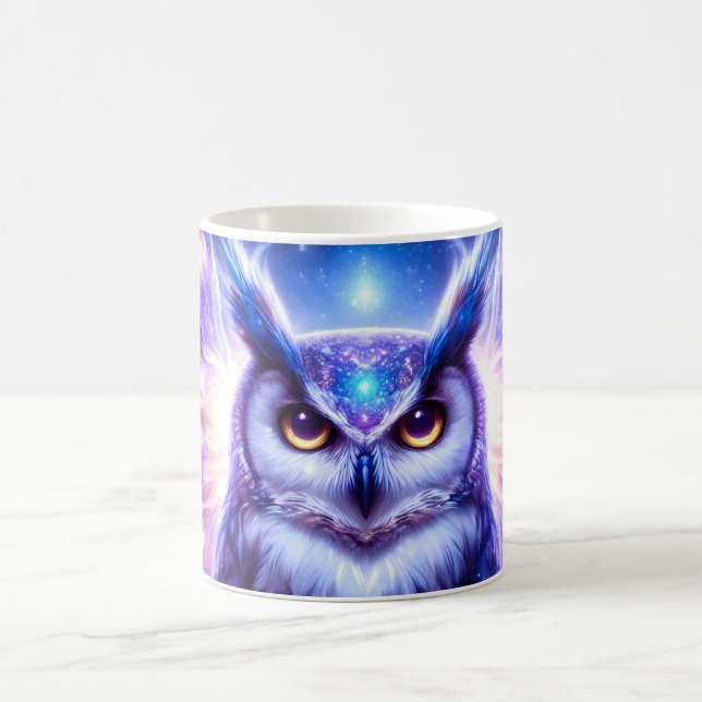 Kosmiskt Mystiskt Visdoms Himmelsk Andlig Uggla  Kaffemugg (Center)