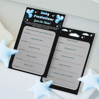 Kosmiskt Nattblå Ballonger Baby Förutsägelser Spel