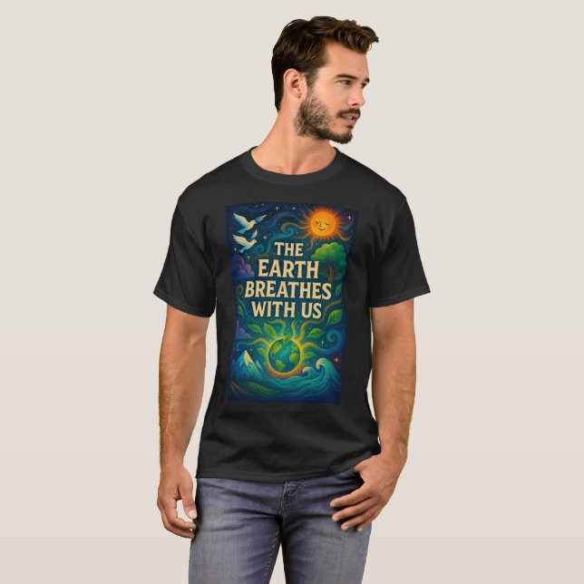 Kosmiskt Natur Konsttryck  T Shirt (Hel framsida)