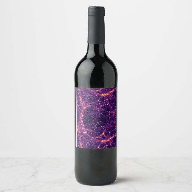 Kosmiskt nätverk vinflaska etikett (Framsida)