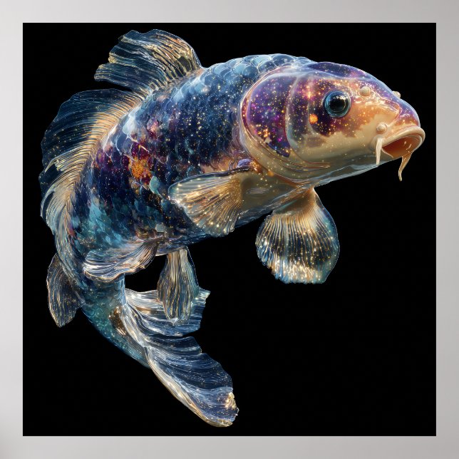 Kosmiskt Nebula Koi Poster (Framsidan)
