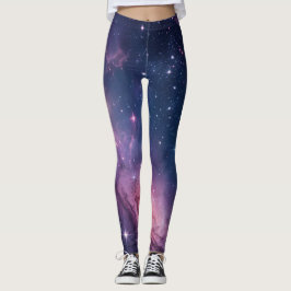 Kosmiskt nebulosa sömlöst mönster för tryck över h leggings