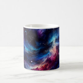 Kosmiskt nebulosa vattenfärg rymdgalax keramisk mu kaffemugg