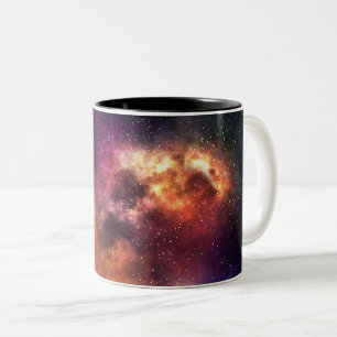 Kosmiskt nebulosakonst, galaxfärger för rymdentusi Två-Tonad mugg