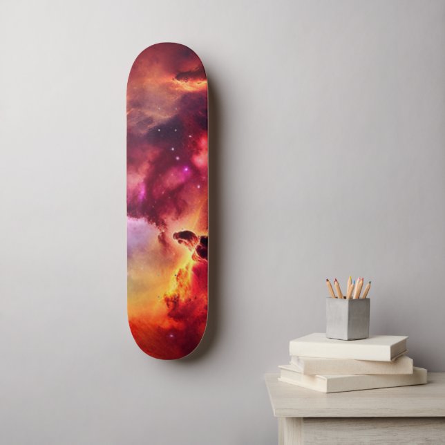 Kosmiskt nebulosär utrymme mini skateboard bräda 18,5 cm (Väggkonst)