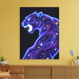 Kosmiskt Neonpanter Galaxy Canvastryck