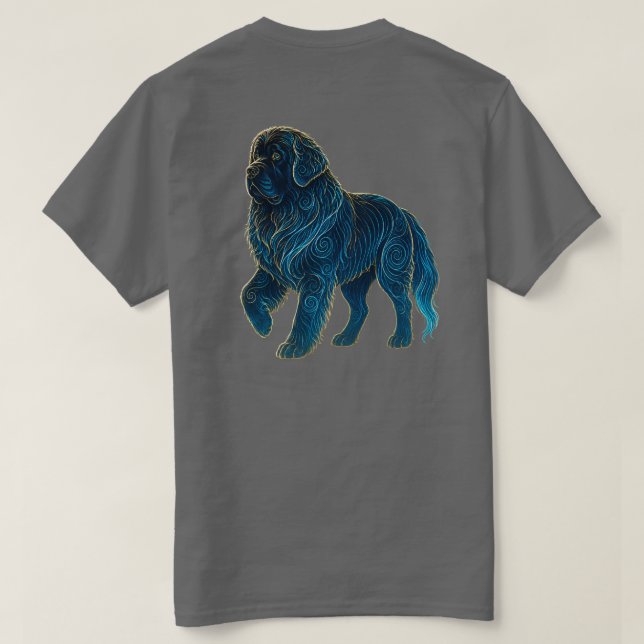 Kosmiskt Newfoundland T Shirt (Design baksida)