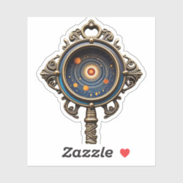 Kosmiskt Nyckel-märke: Vintage design med ett sned Klistermärken