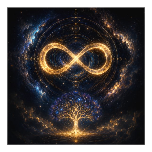 Kosmiskt Oändlighetsträd Livets Foto Print (Framsidan)