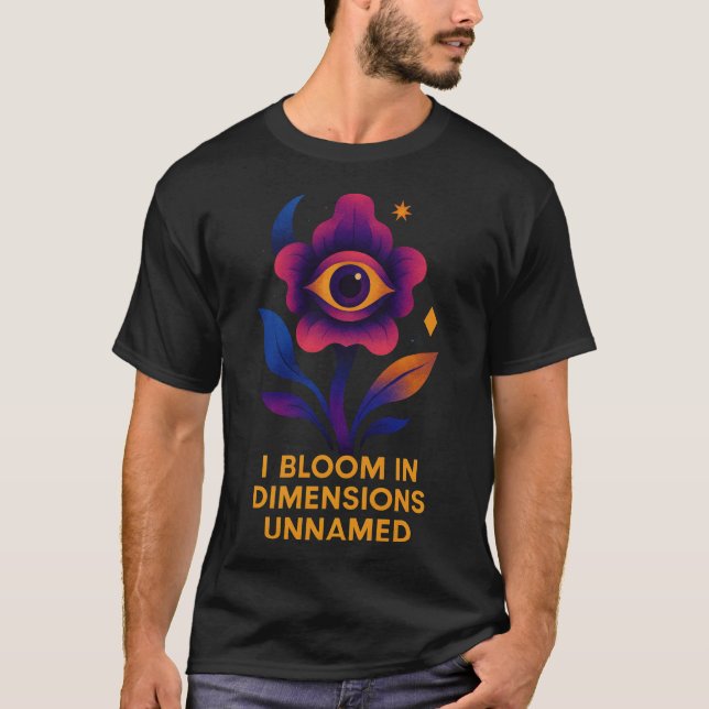 Kosmiskt ögon Blomma Visionär Konst T Shirt (Framsida)