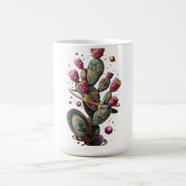 Kosmiskt ökenkaktus konst  kaffemugg (Center)