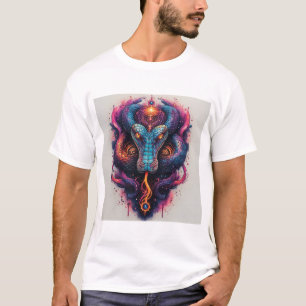 Kosmiskt Orm med Lysande Fjäll T Shirt