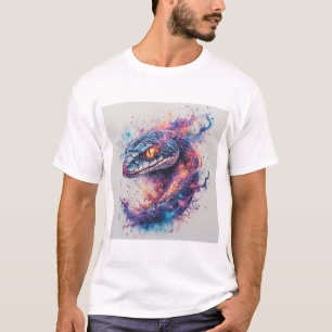 Kosmiskt Orm med Lysande Fjäll T Shirt