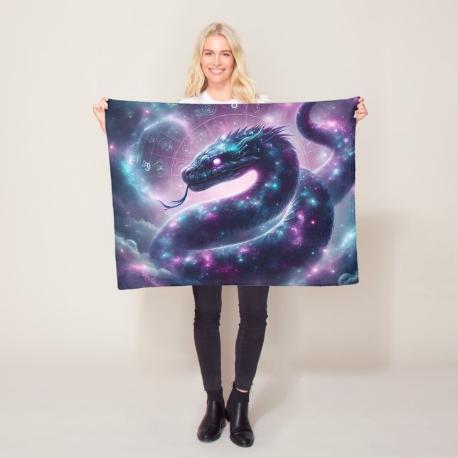 Kosmiskt Orm Zodiak Galax Astrologi Fleecefilt (På plats)