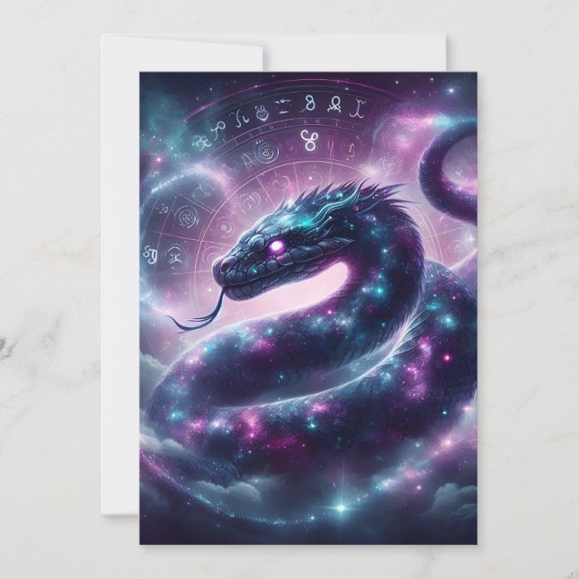 Kosmiskt Orm Zodiak Galax Astrologi Julkort (Framsida)