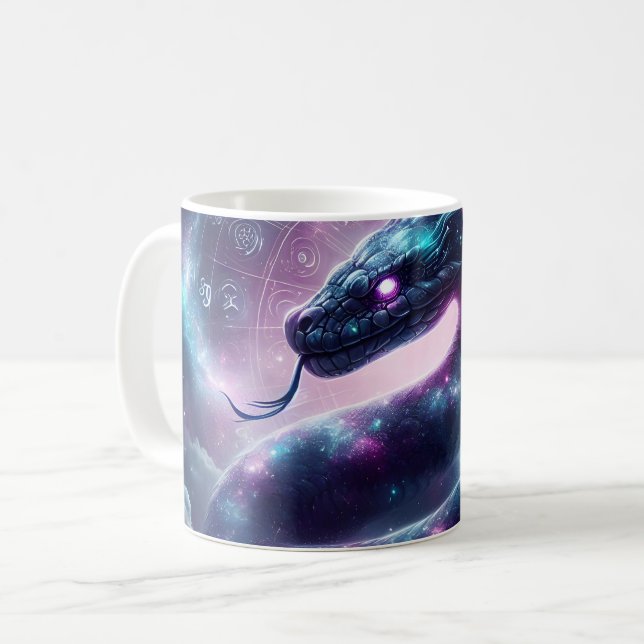 Kosmiskt Orm Zodiak Galax Astrologi Kaffemugg (Framsida vänster)
