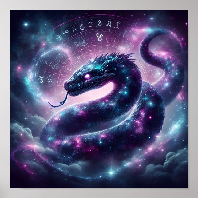 Kosmiskt Orm Zodiak Galax Astrologi Poster (Framsidan)