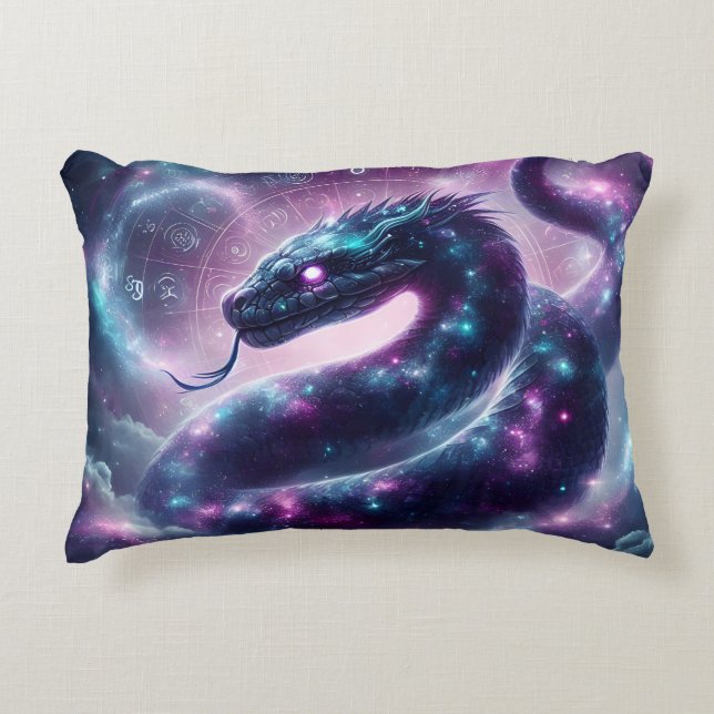 Kosmiskt Orm Zodiak Galax Astrologi Prydnadskudde (Framsidan)