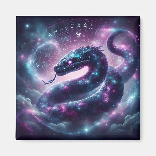 Kosmiskt Ormdjurkretsens Galax Astrologi Magnet (Framsidan)