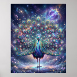 Kosmiskt Påfågelgalaxfjädrar Poster