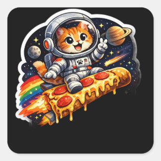 Kosmiskt Pizzakattutrymme Klistermärke