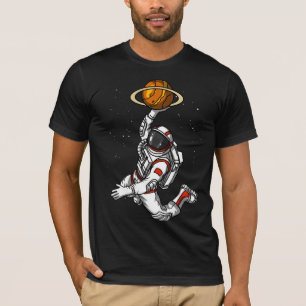 Kosmiskt planet för basketastronaututrymme t shirt