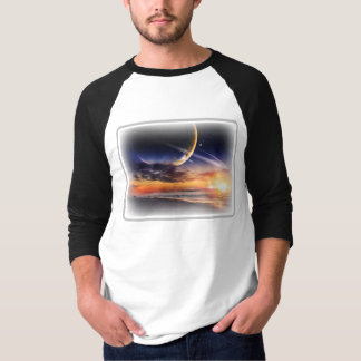Kosmiskt Planet Grundläggande 3/4 Ärm Raglan T-Shi T Shirt