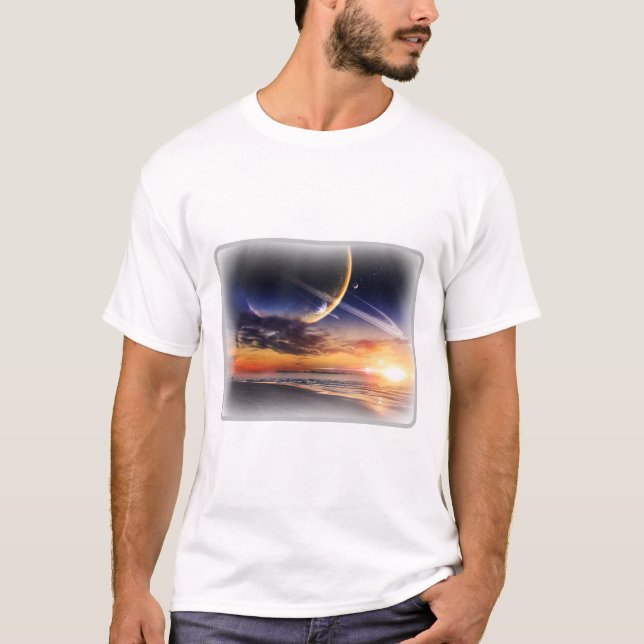 Kosmiskt planet horisont Basic T-Shirt (Framsida)