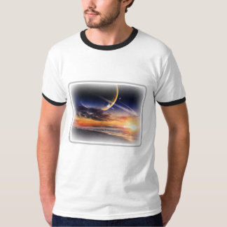 Kosmiskt Planet Horisont Grundläggande Ringtröja T Shirt