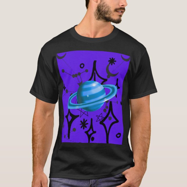 KOSMISKT PLANETGRAFISKT KONSTVERK T SHIRT (Framsida)