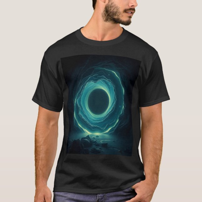 Kosmiskt portalhål - Lysande Sci-Fi-virvel T Shirt (Framsida)