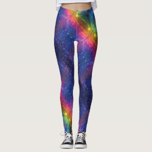 Kosmiskt Regnbågsgalax Reiki Helare Mystisk Kosmos Leggings