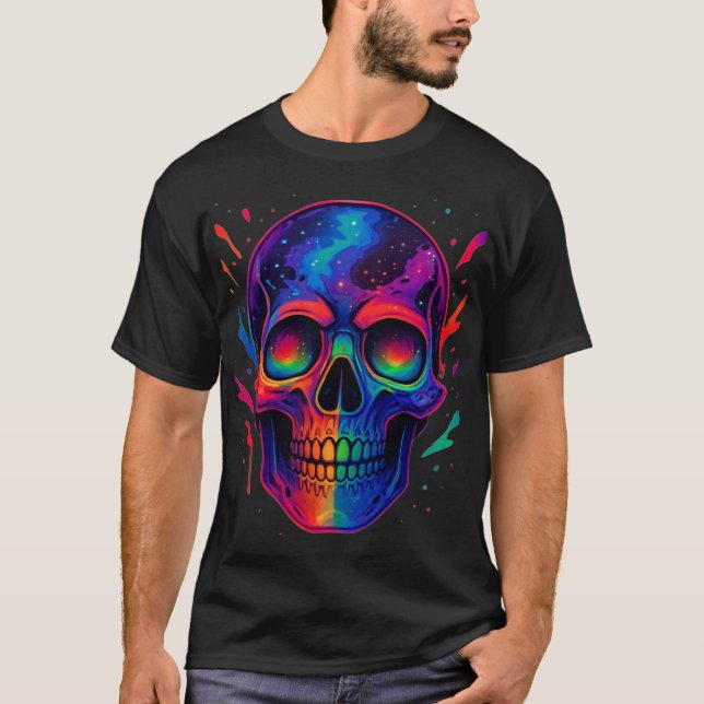 Kosmiskt regnbågskalle t shirt (Framsida)