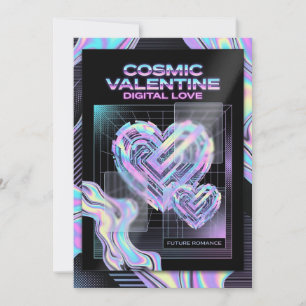 Kosmiskt Romantiskt Digitalt Kärleks Valentine-kor Julkort