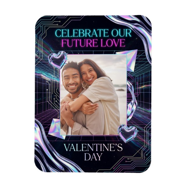 Kosmiskt Romantiskt Digitalt Kärleks Valentine-kor Magnet (Vertikal)