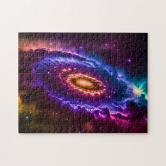 Kosmiskt rosa och lila kul galax inuti universum pussel
