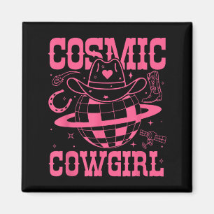 Kosmiskt rymd cowgirls skjorta möhippa magnet