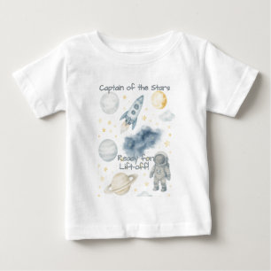 Kosmiskt rymd-födelsedagsfirande Raket & Stjärno T Shirt