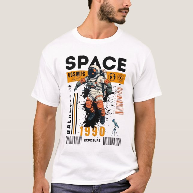 "Kosmiskt rymdastronaut 1990 Exposure Galaxy  T Shirt (Framsida)