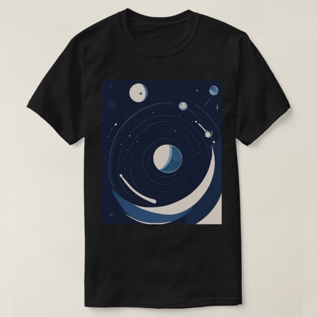 Kosmiskt rymdplanet månstjärnor astronomigåva Geom T Shirt (Design framsida)