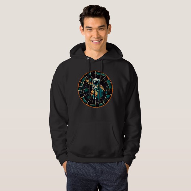 Kosmiskt rymdskepp: Astronaut i stil Hoodie (Hel framsida)